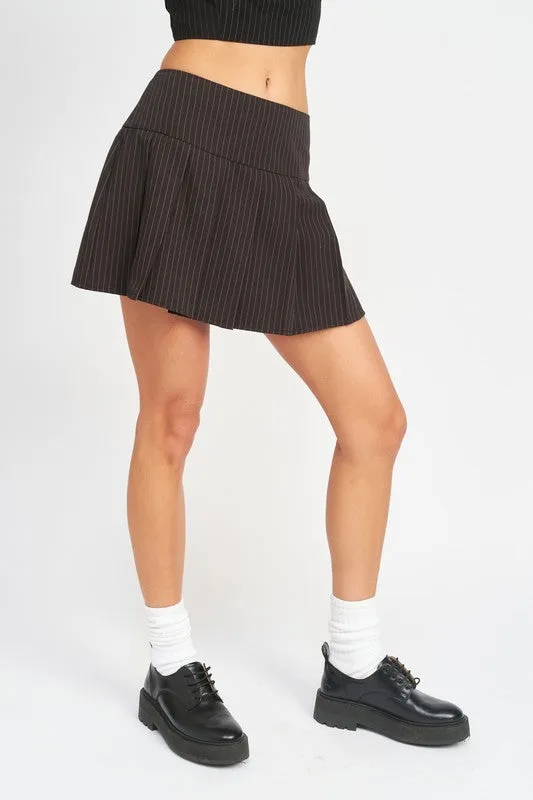 PLEATED HIGH WAIST MINI SKIRT