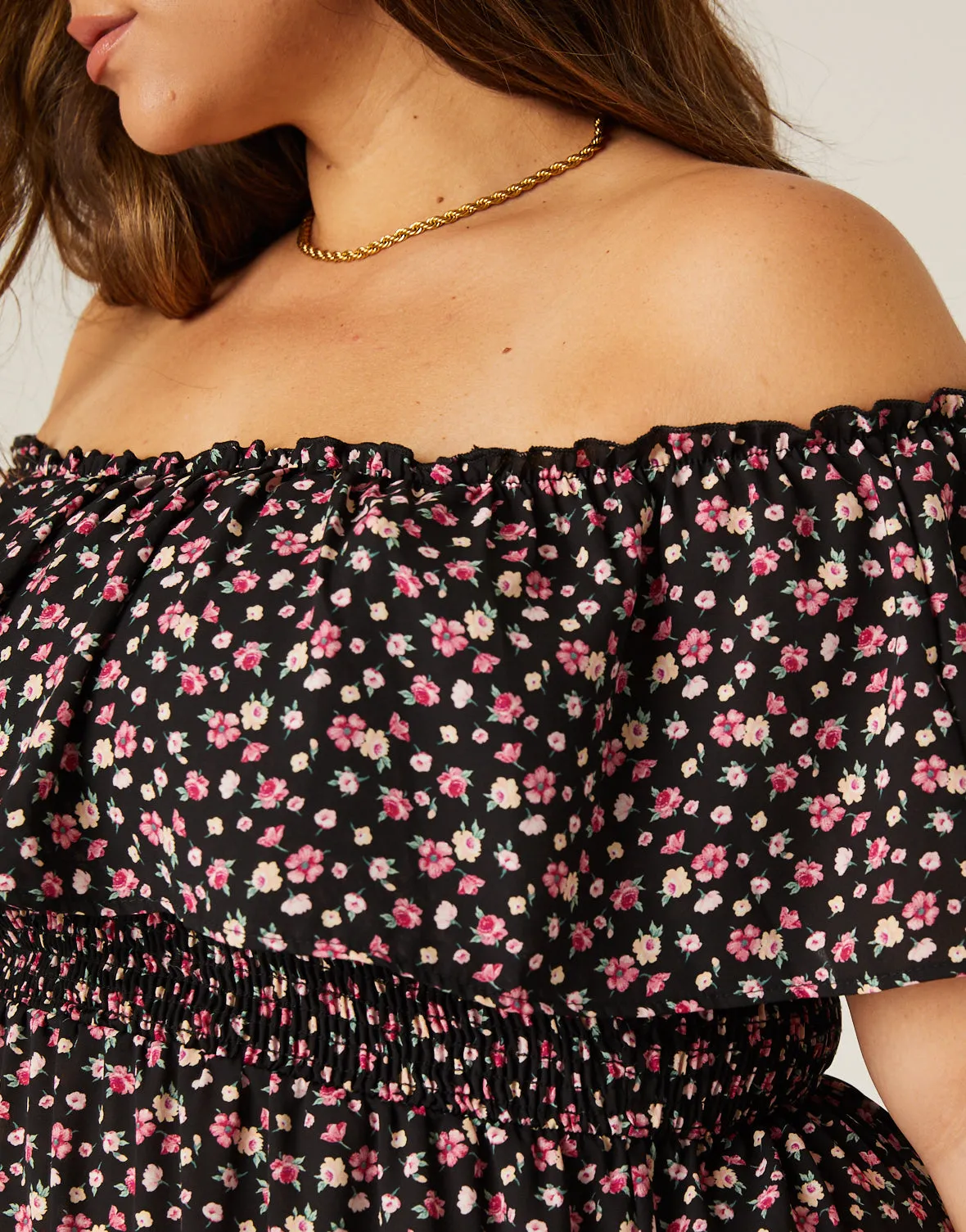 Plus Size Floral Midi Dress