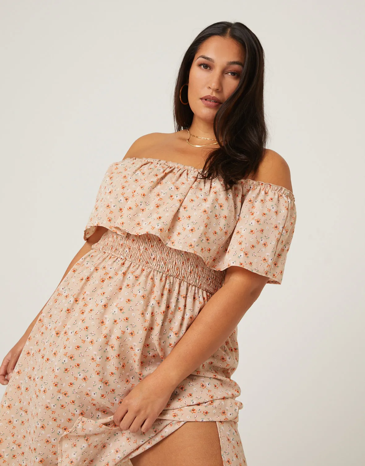 Plus Size Floral Midi Dress