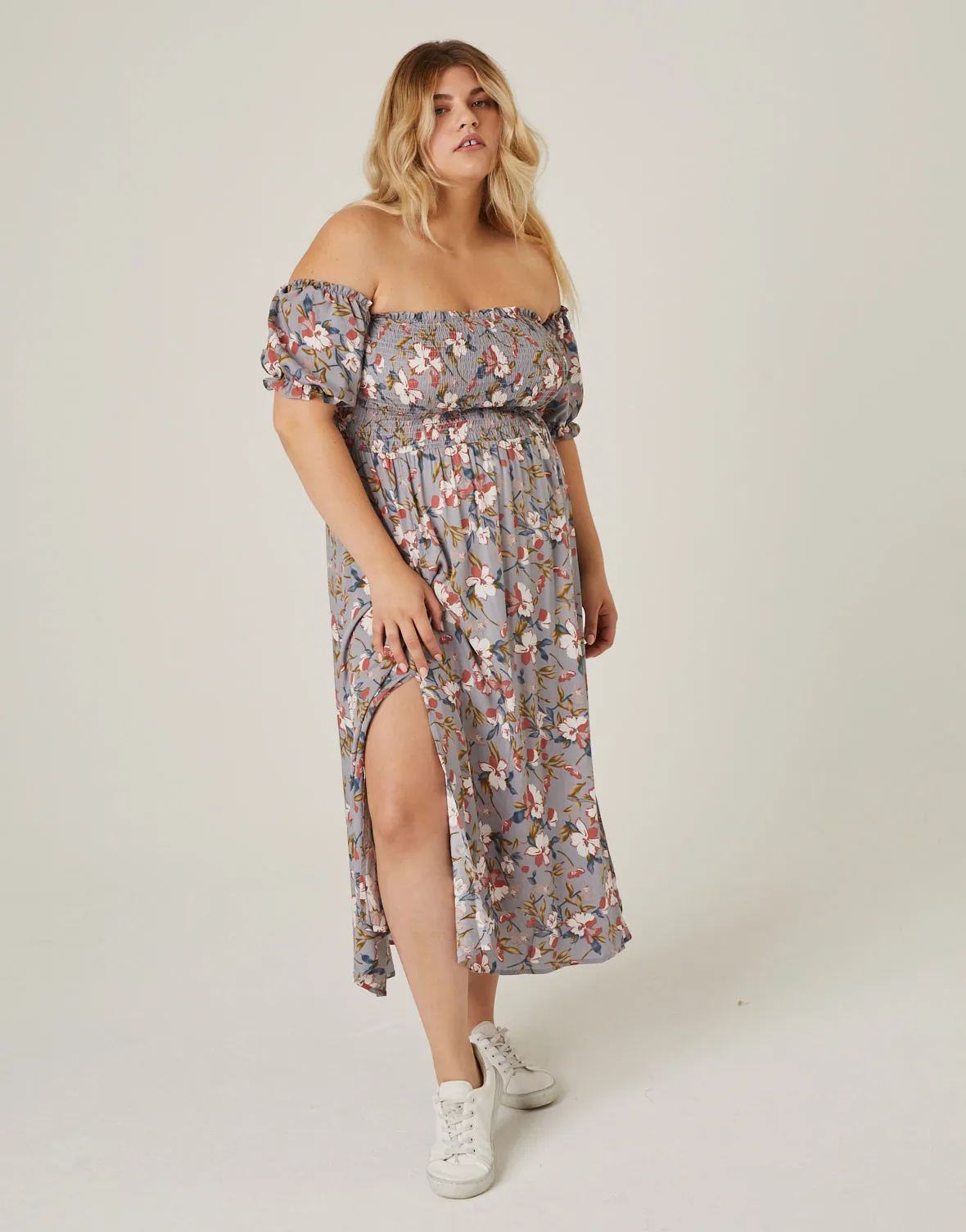 Plus Size Flowy Floral Midi Dress