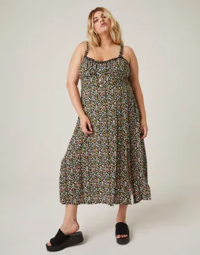 Plus Size Ruffle Strap Floral Sundress