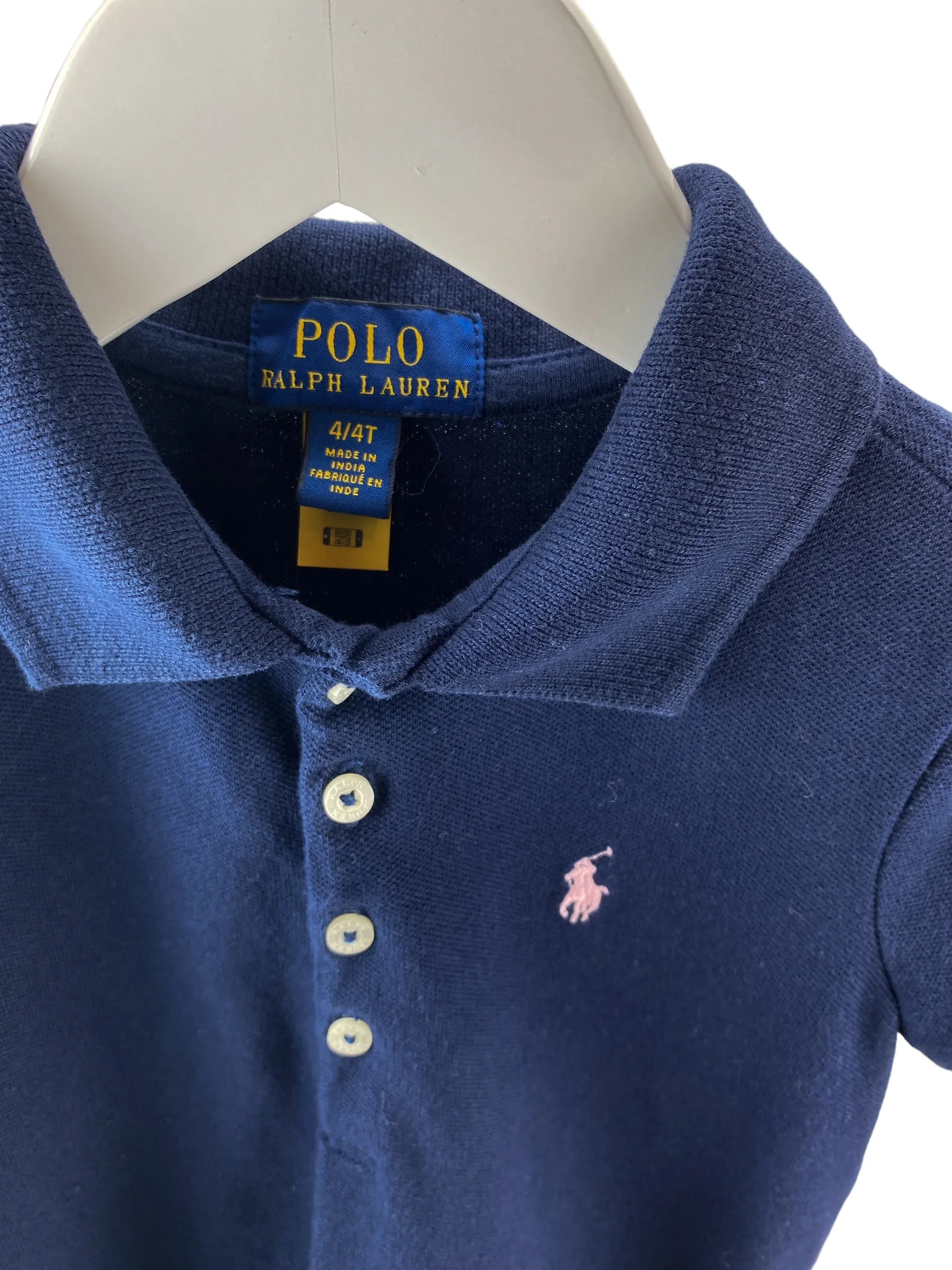 Polo Ralph Lauren Girls' Pique Polo Dress Navy Size 4