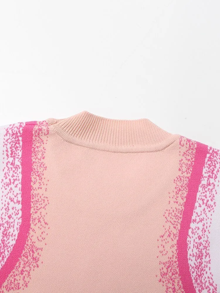 Pre Order:  Pink Asymetrical Knit Dress - @temithesage