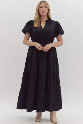 "Sunday Brunch" Maxi Dress (Black)