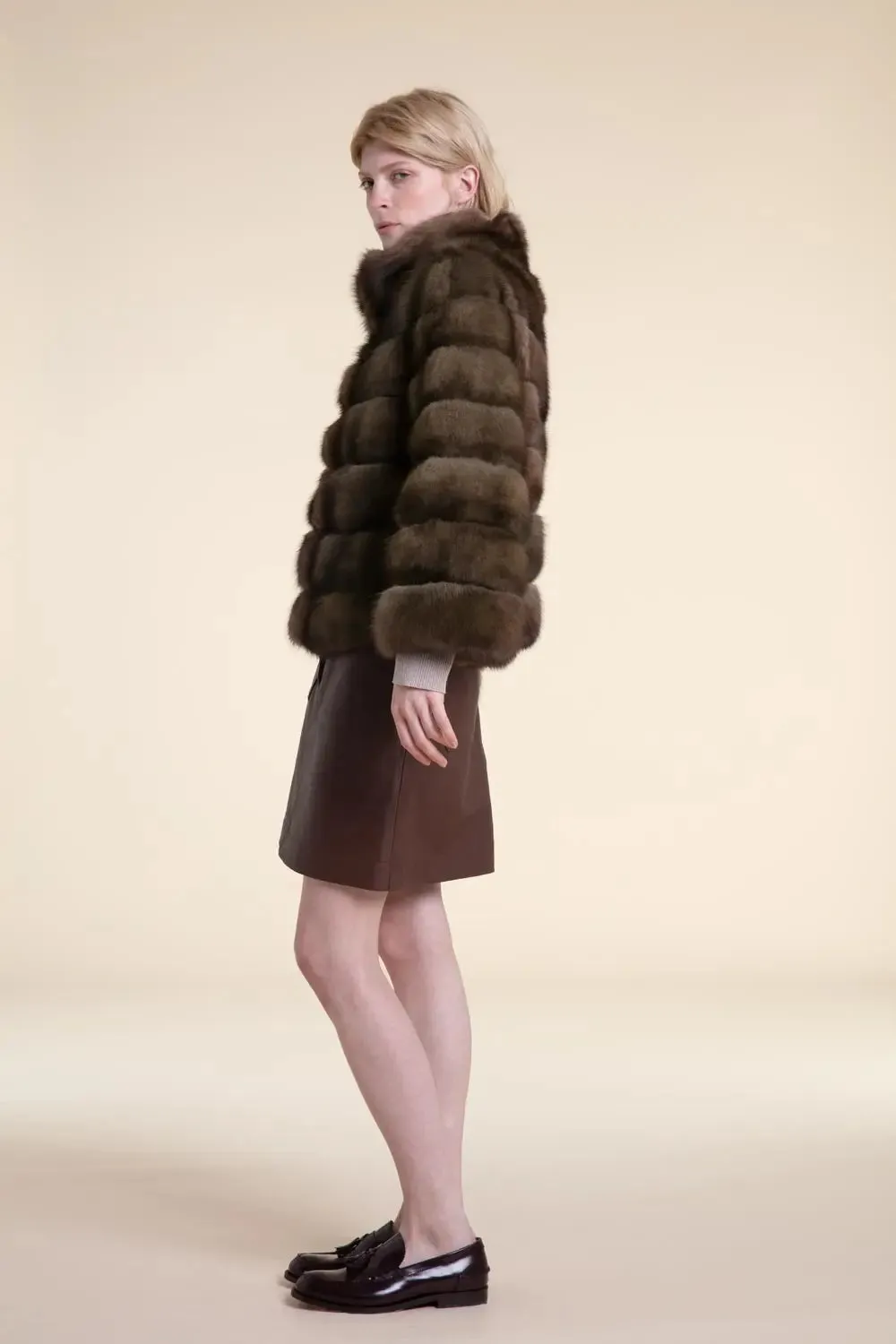 Real russian sable fur coat