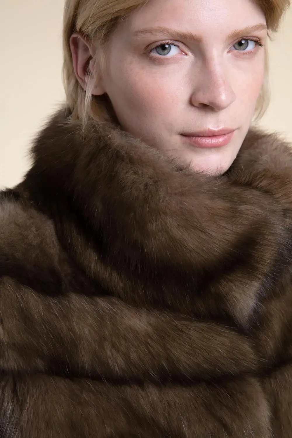 Real russian sable fur coat