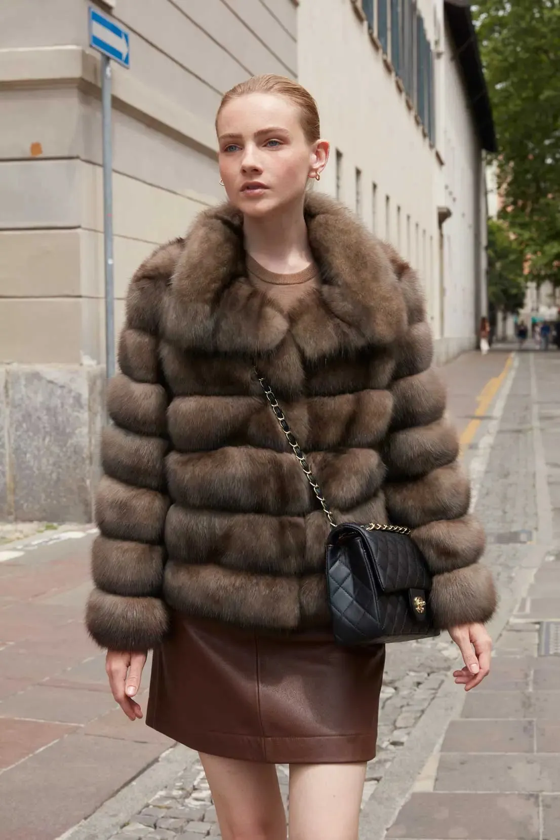 Real russian sable fur coat