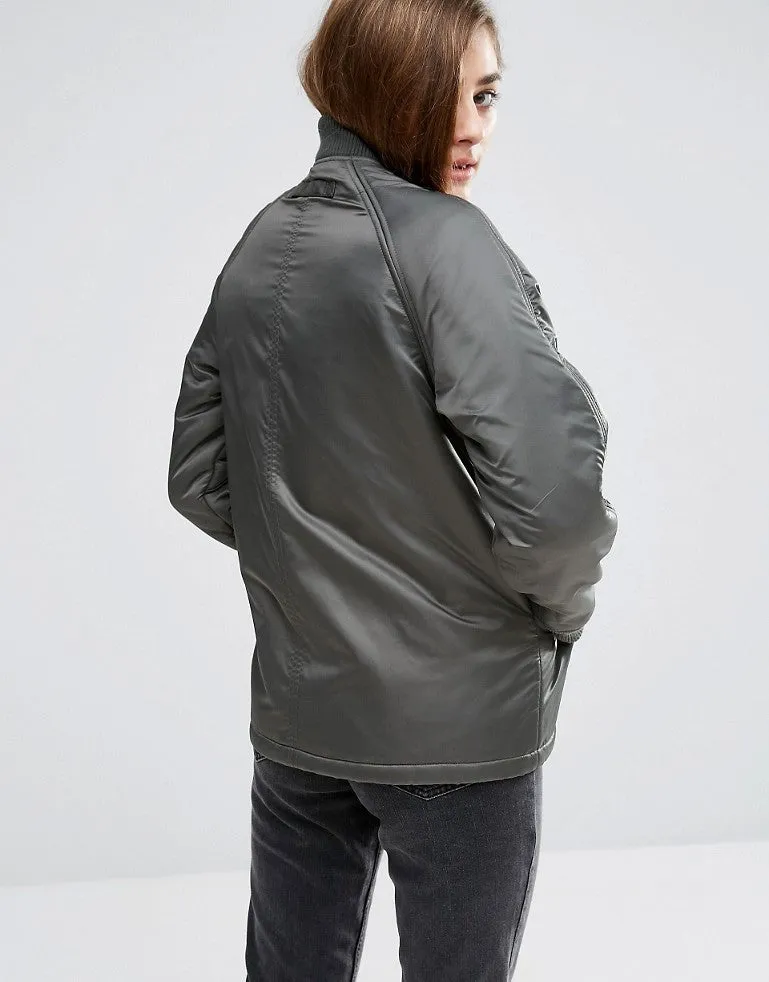 Reversible Bomber Jacket with Fleece Lining