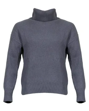 Ribbed Wool-Cashmere Turtleneck