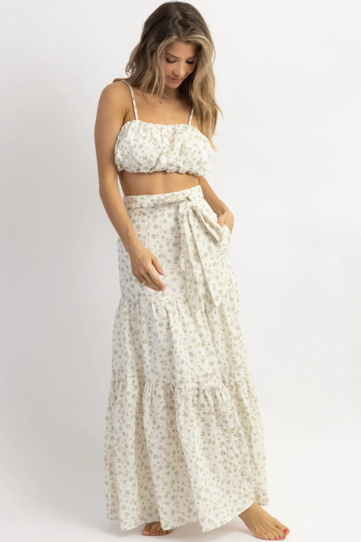 SADIE SAGE EMBROIDERED CROP   SKIRT SET