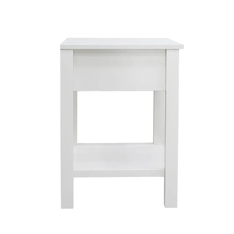 Safi White Bedside Table with 1 Drawer