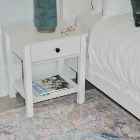 Safi White Bedside Table with 1 Drawer