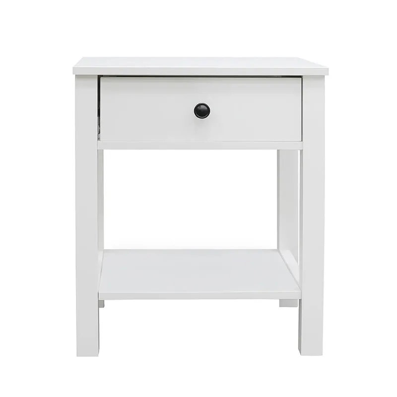 Safi White Bedside Table with 1 Drawer