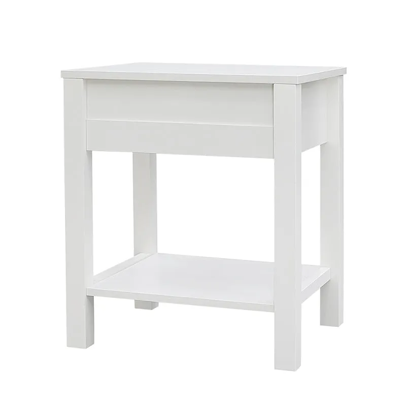 Safi White Bedside Table with 1 Drawer