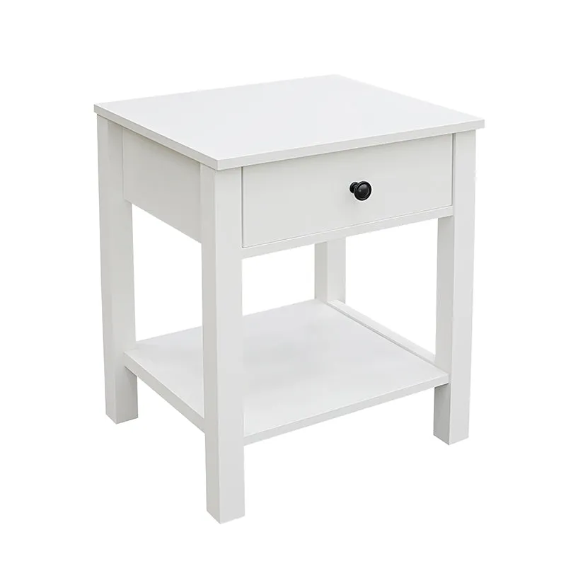 Safi White Bedside Table with 1 Drawer