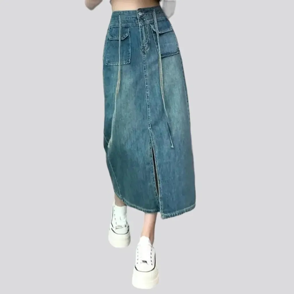 Sanded fashion women's jean skirt