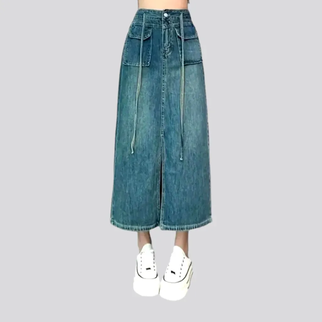 Sanded fashion women's jean skirt