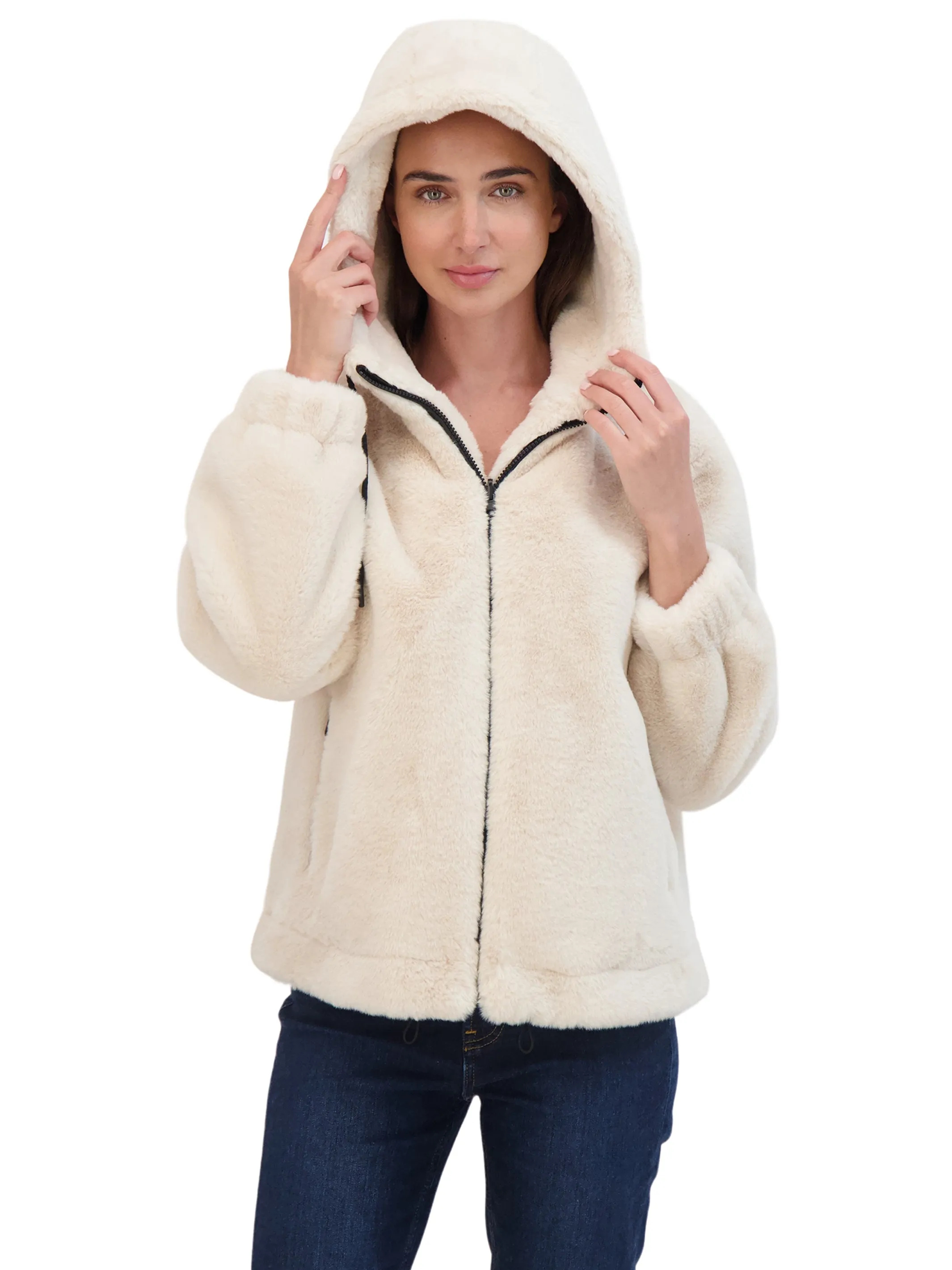 Sebby Junior's Reversible Faux Fur Hooded Bomber