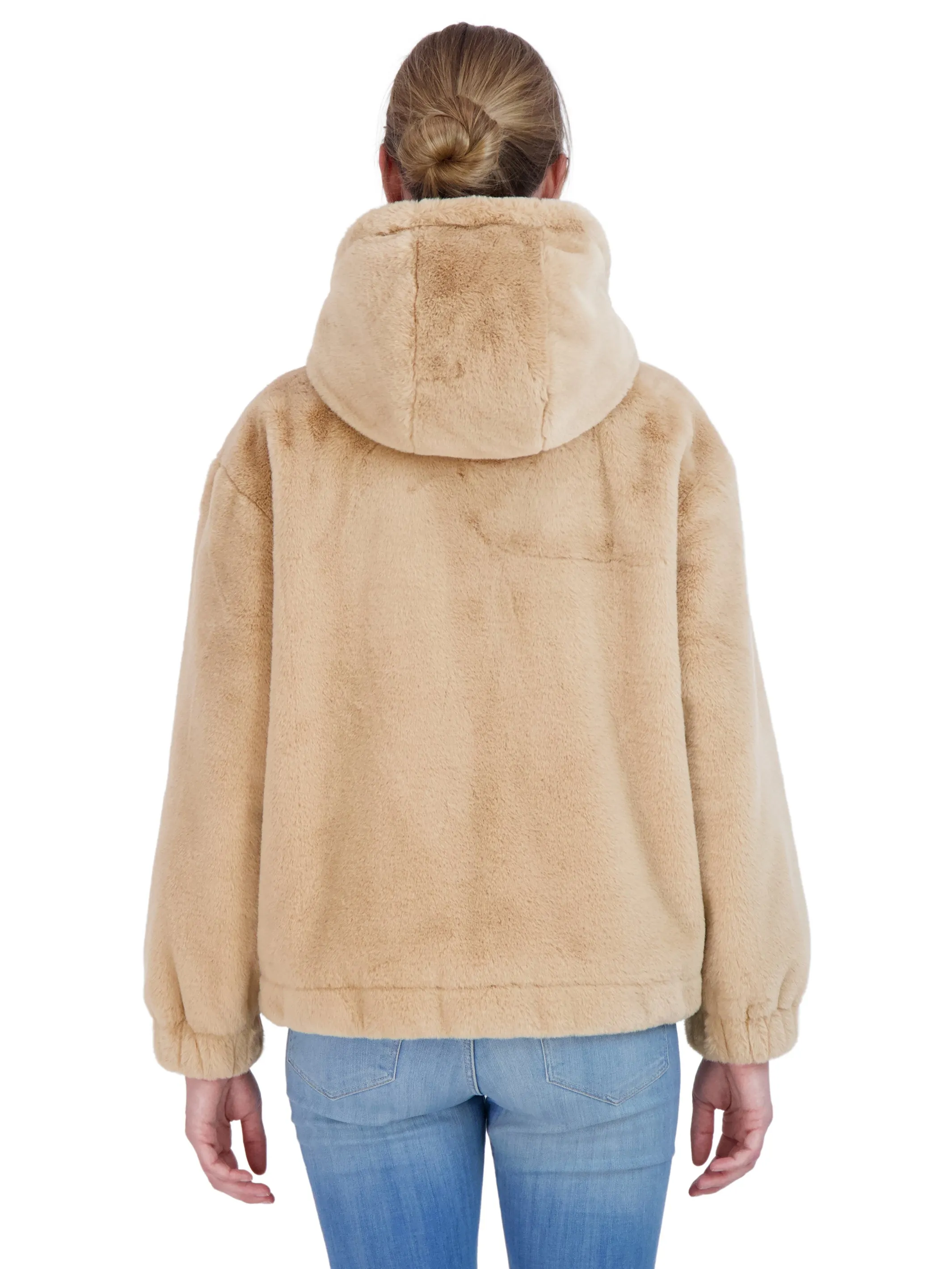 Sebby Junior's Reversible Faux Fur Hooded Bomber