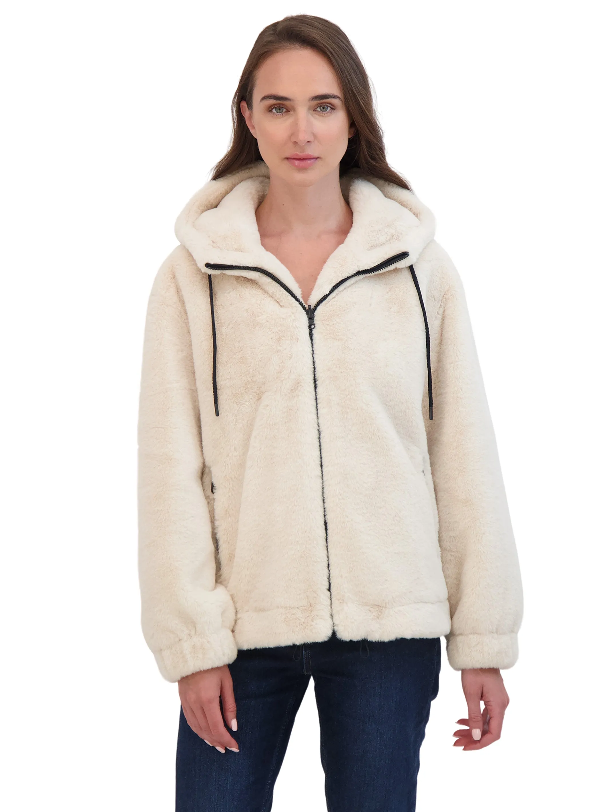 Sebby Junior's Reversible Faux Fur Hooded Bomber