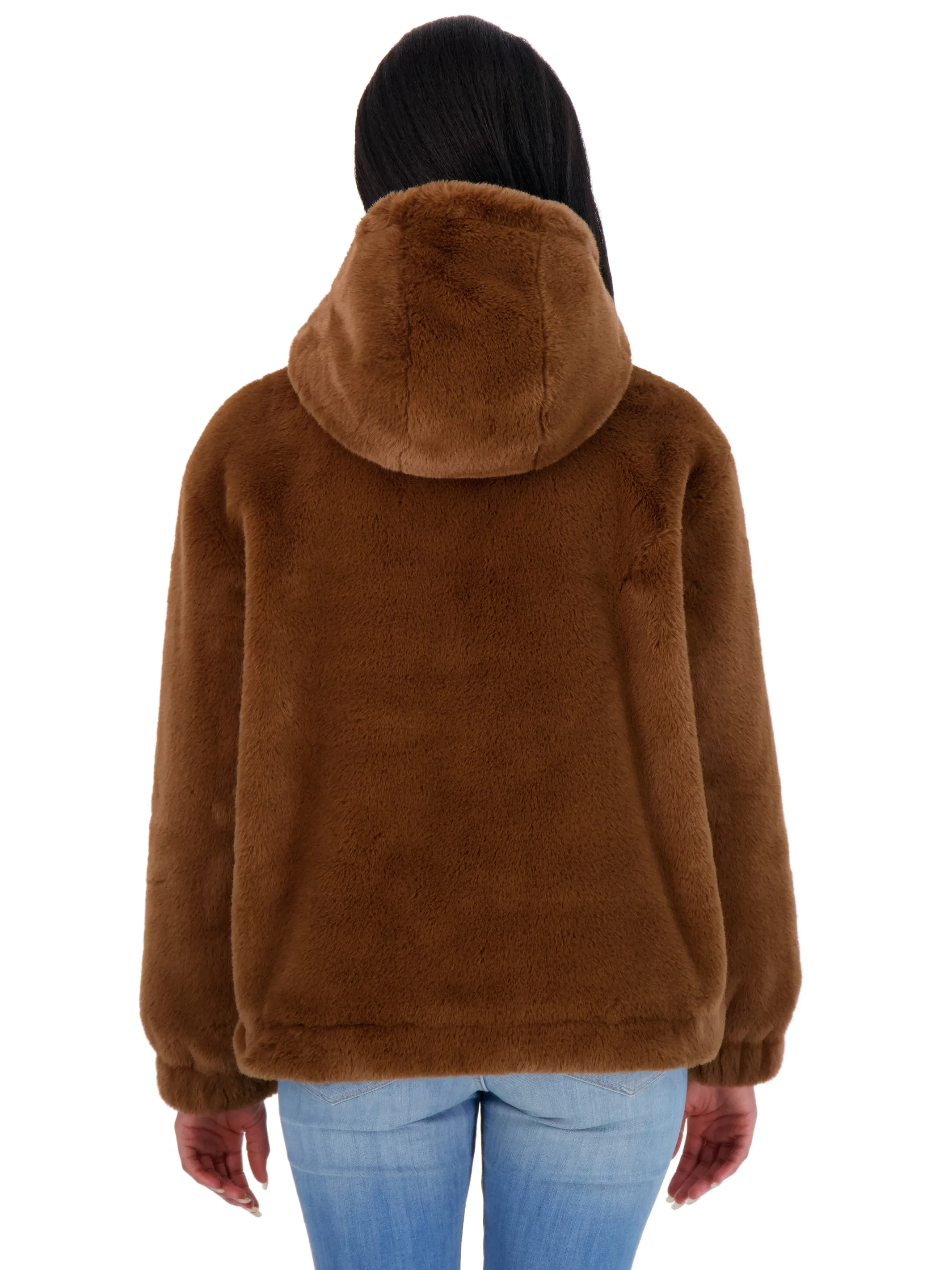 Sebby Junior's Reversible Faux Fur Hooded Bomber