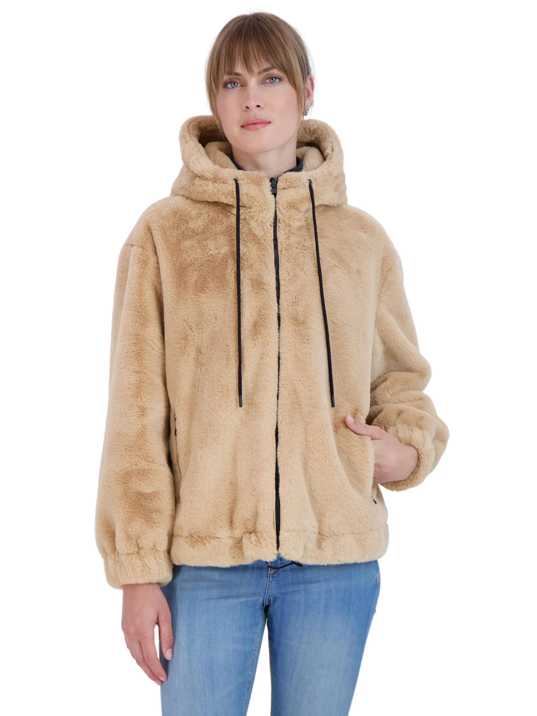 Sebby Junior's Reversible Faux Fur Hooded Bomber