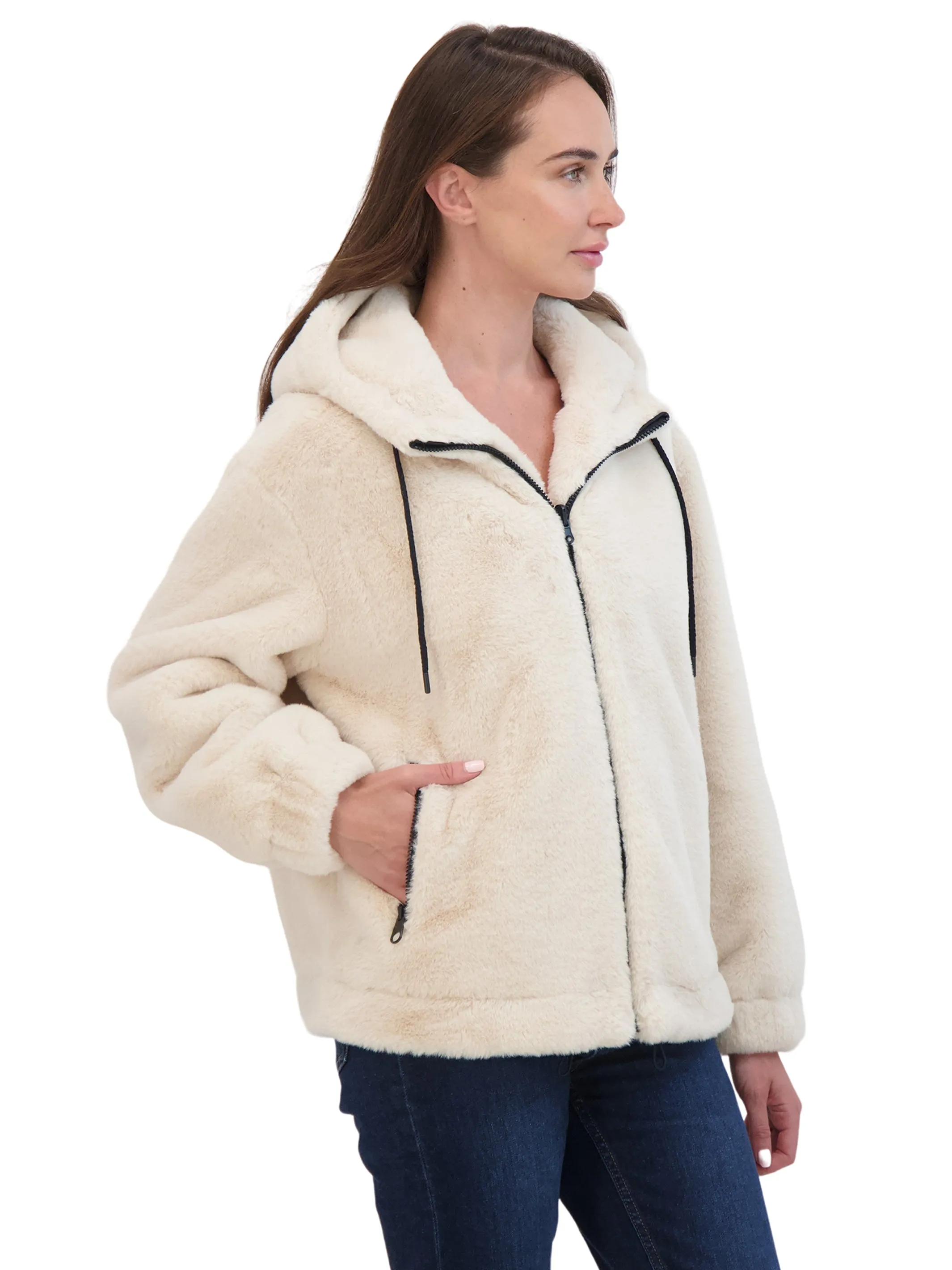 Sebby Junior's Reversible Faux Fur Hooded Bomber