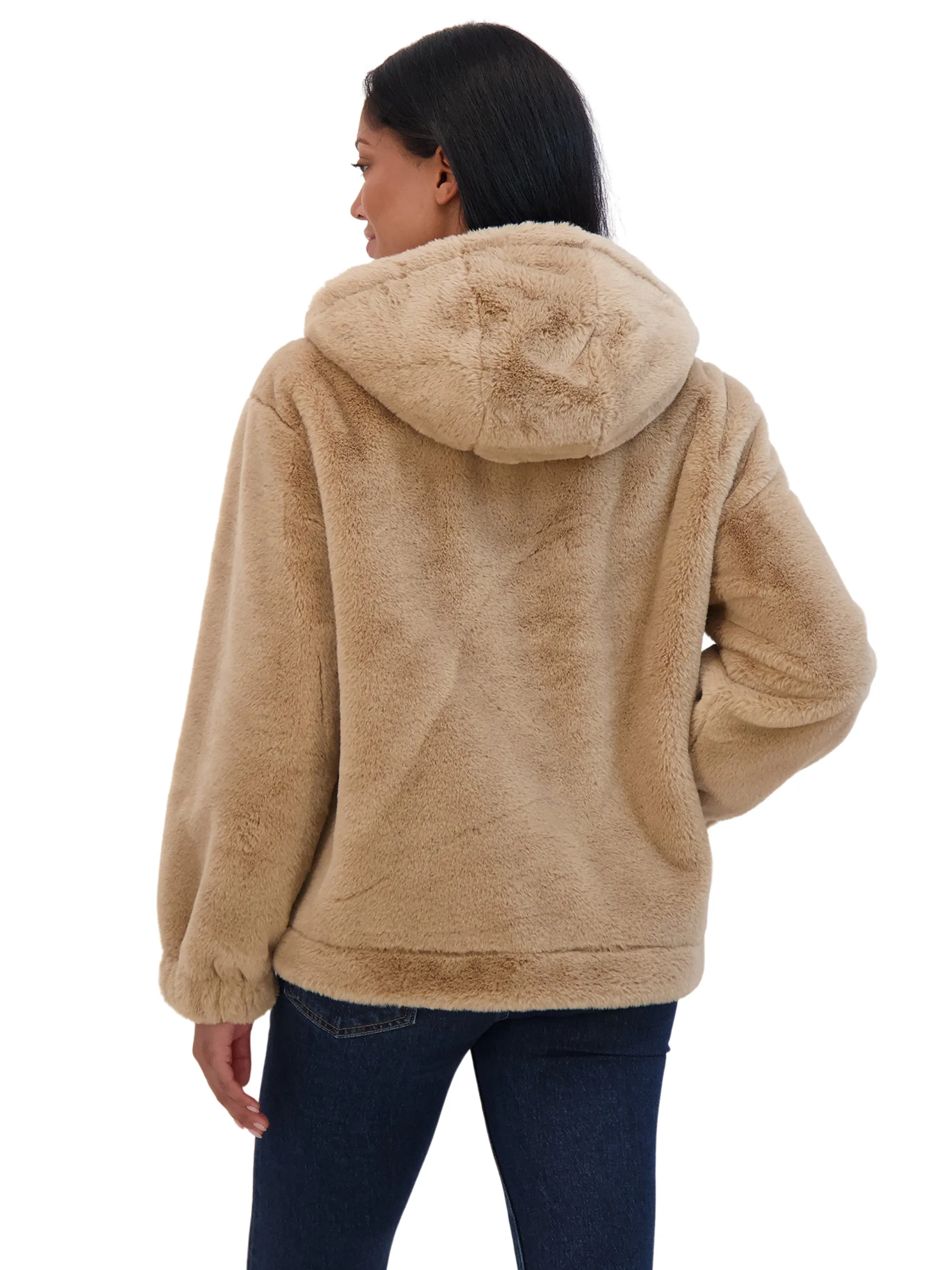 Sebby Junior's Reversible Faux Fur Hooded Bomber