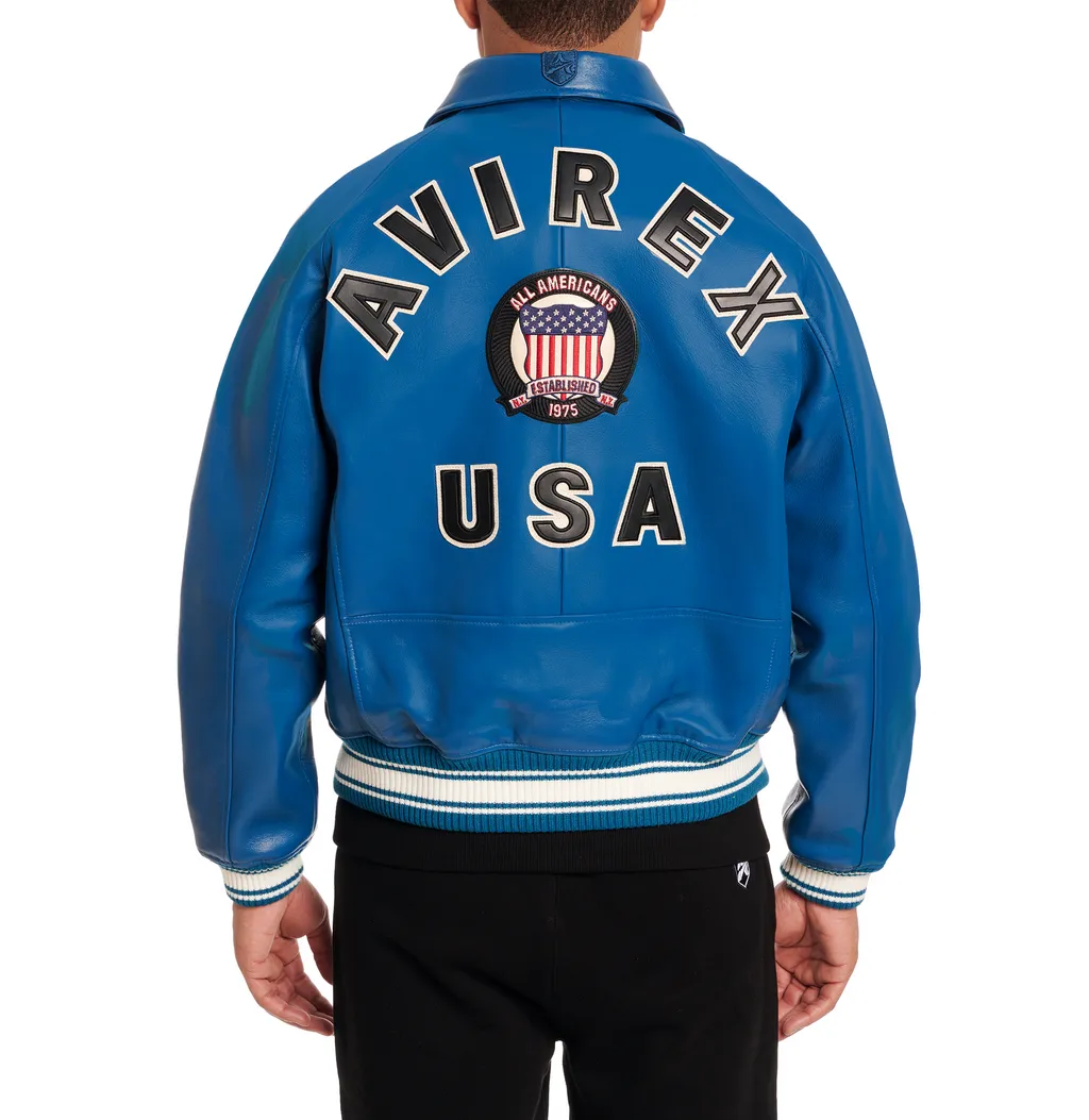 Shop Best High Sale Avirex Fashion Aviator Bomber Teal Leather Jackets For Sale