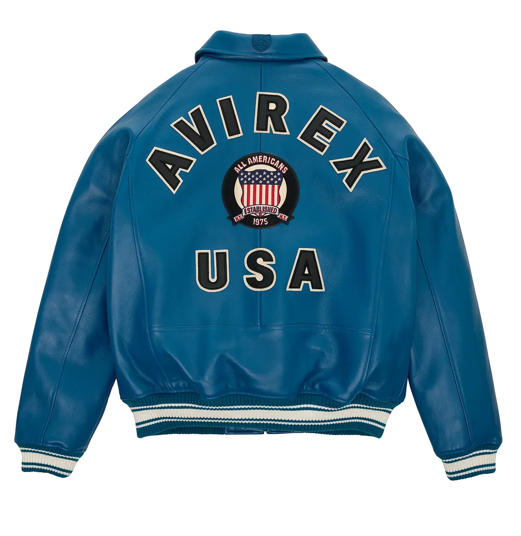 Shop Best High Sale Avirex Fashion Aviator Bomber Teal Leather Jackets For Sale