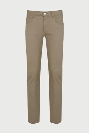 Slim Fit Cotton 5 Pocket Low Waist Khaki Casual Pants