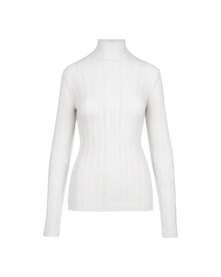 Smythe Pointelle Knit Turtleneck