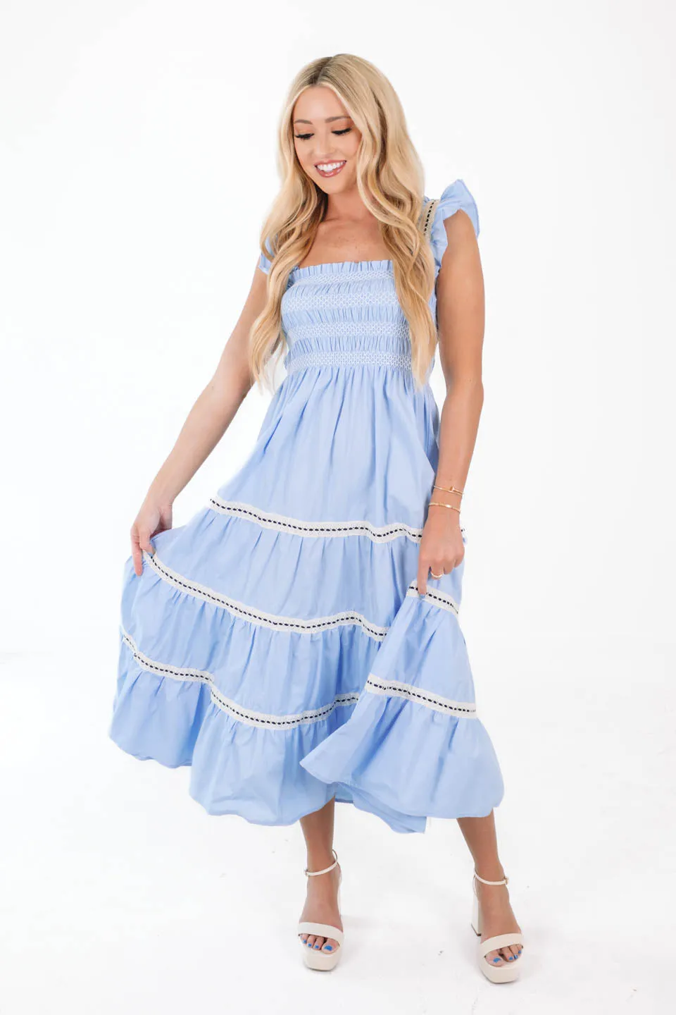 So Serene Midi Dress - Blue