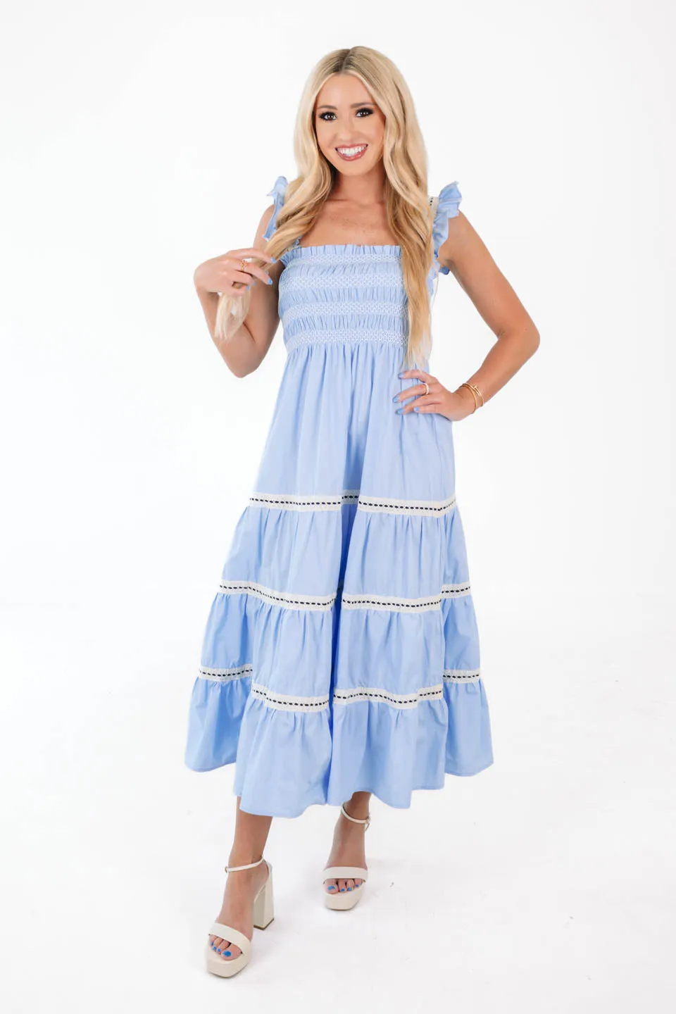 So Serene Midi Dress - Blue