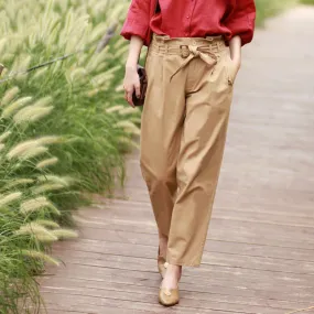 Spring Autumn Women Casual cotton Pants with Pockets SXM97275