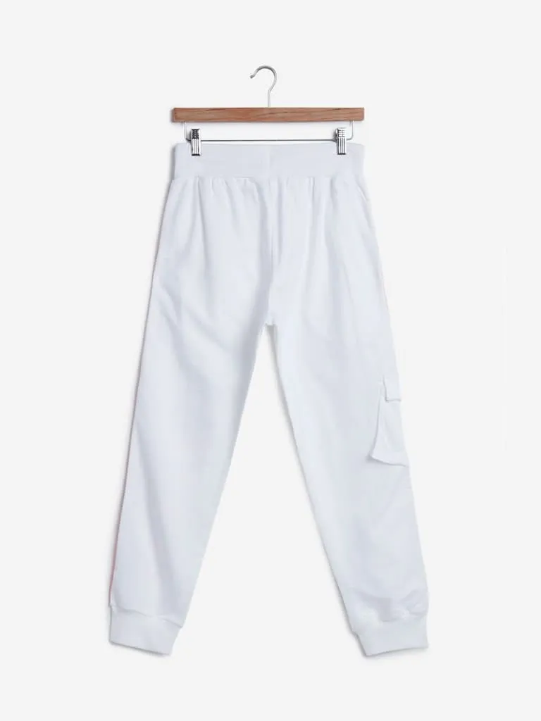 Studiofit White Panel Design Joggers