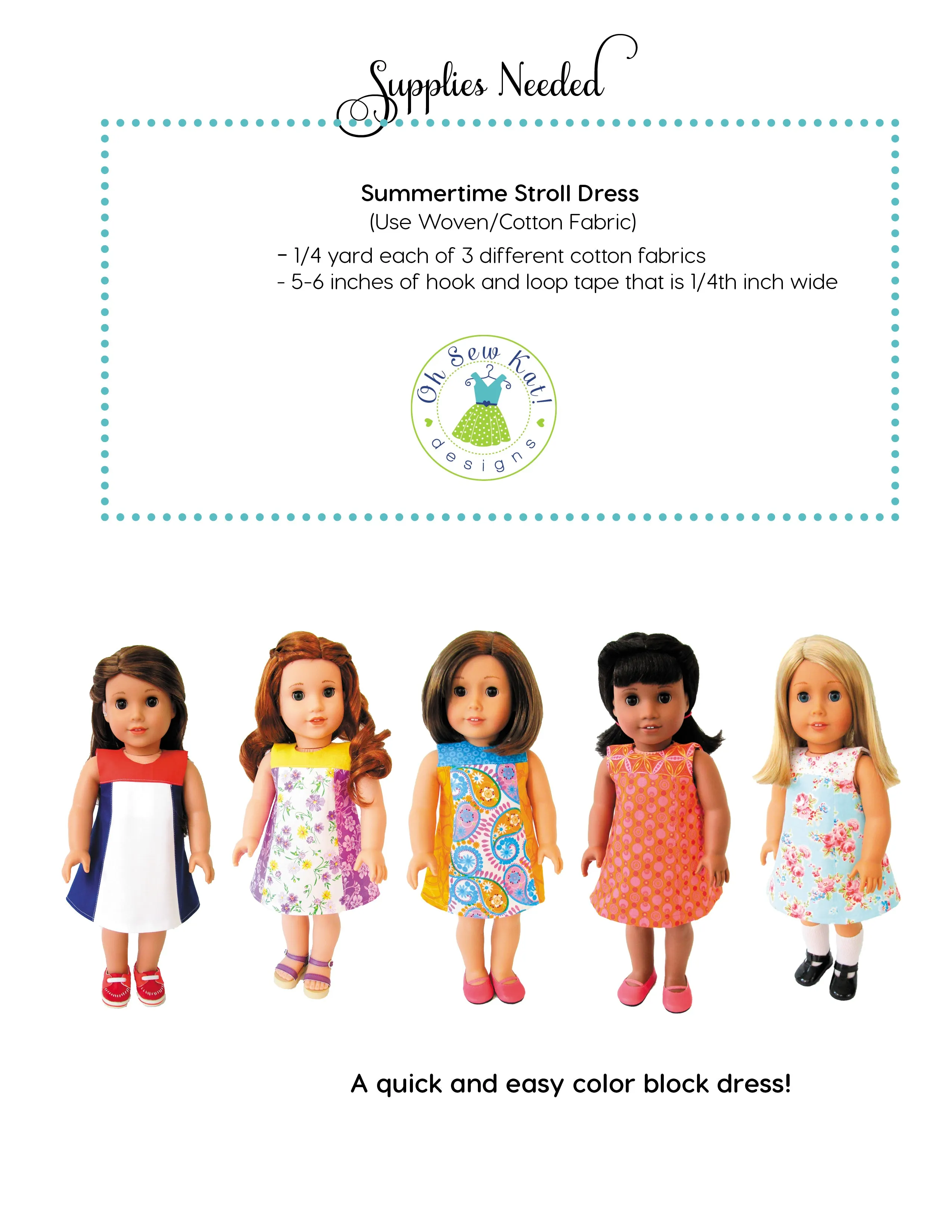 Summertime Stroll 18 Inch Doll Sewing Pattern