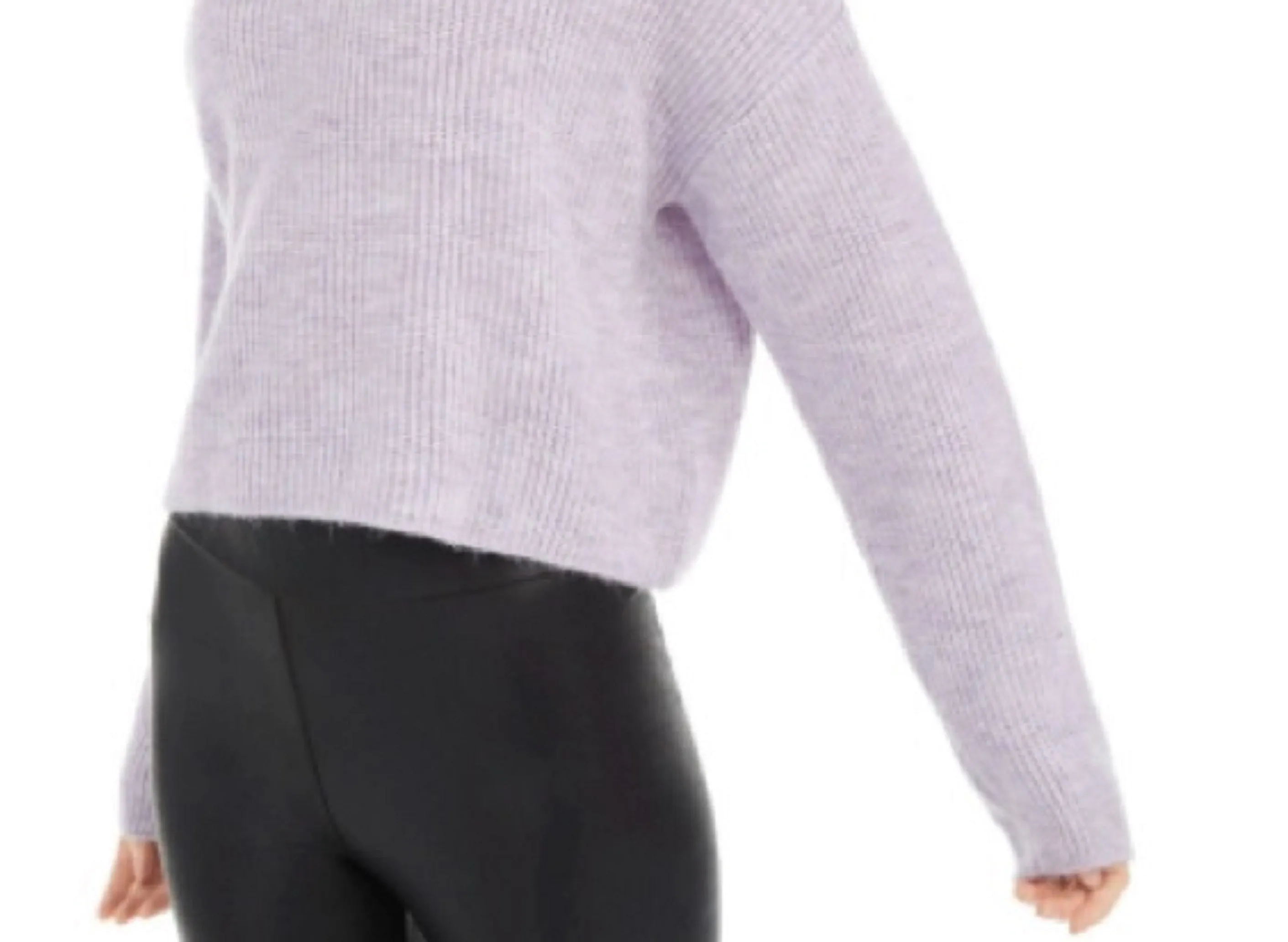 Sun   Moon Women's Boxy Turtleneck Sweater Purple Size Extra Large