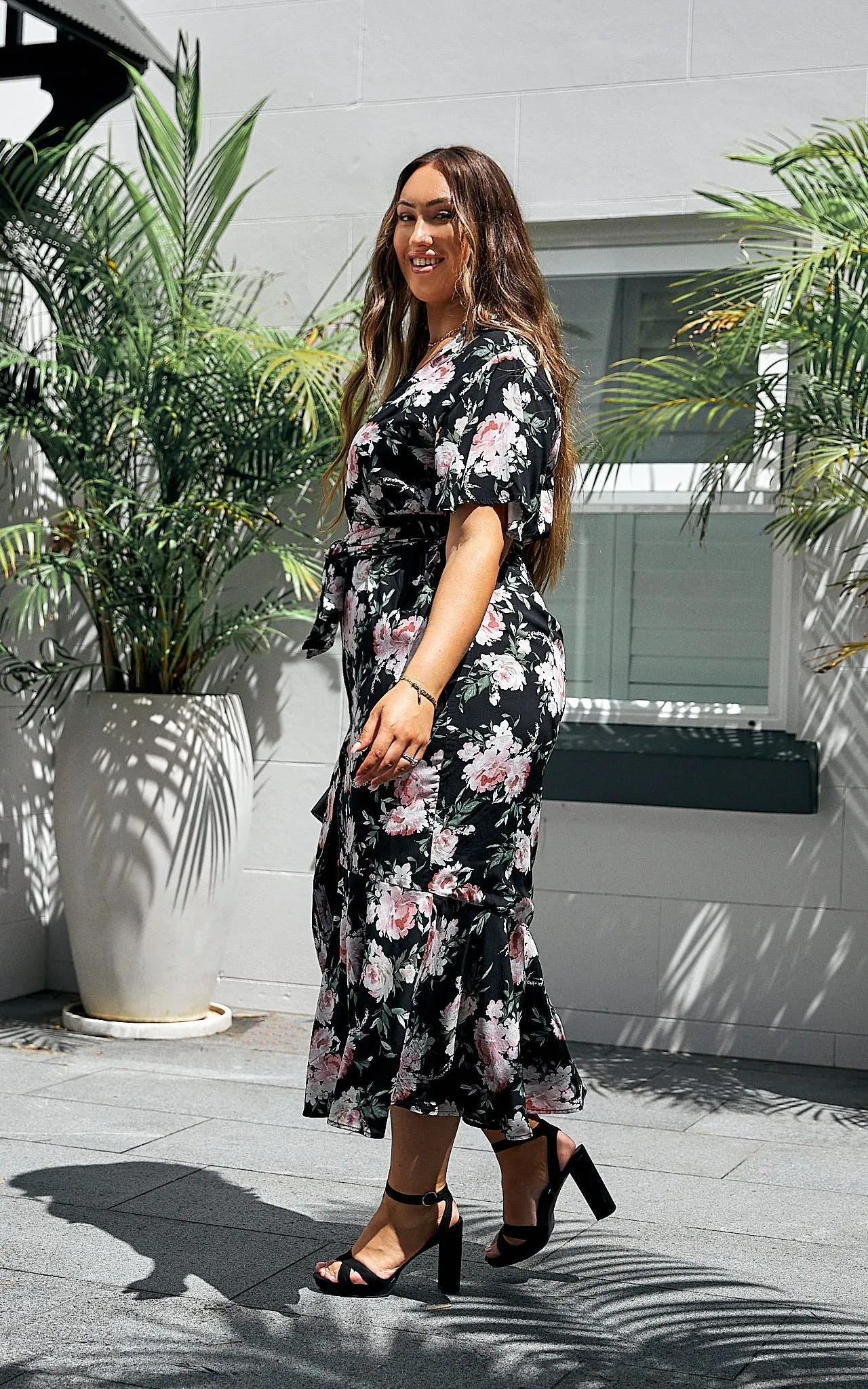 Sunday Dress - Black Floral