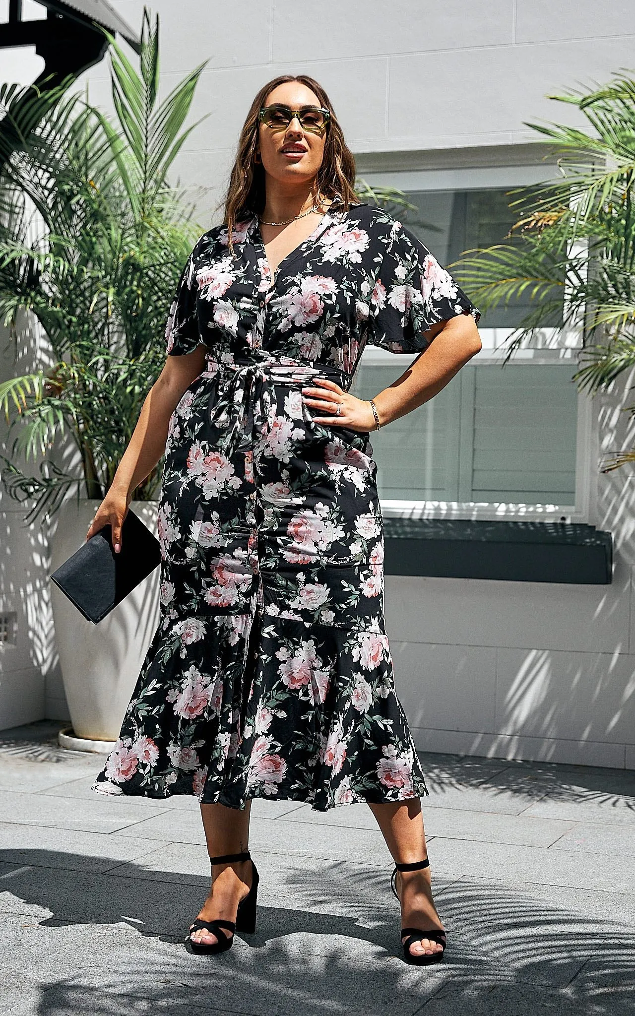 Sunday Dress - Black Floral