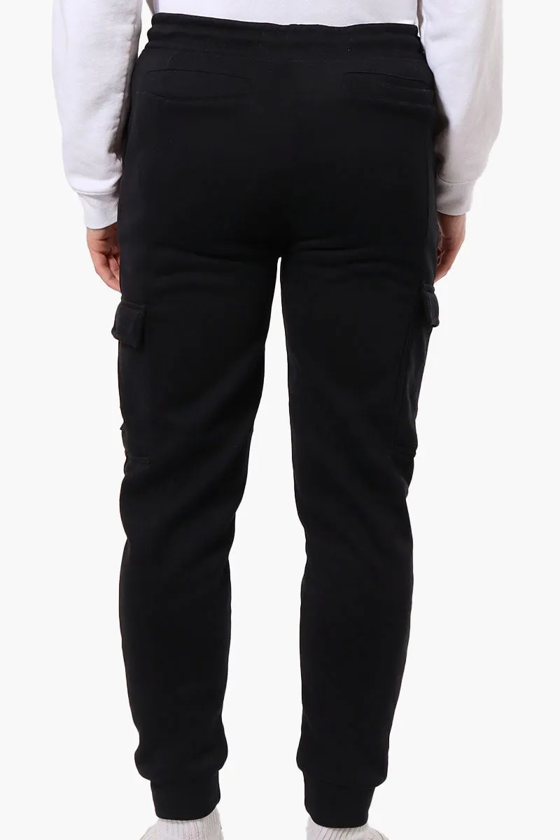 Super Triple Goose Tie Waist Cargo Joggers - Black