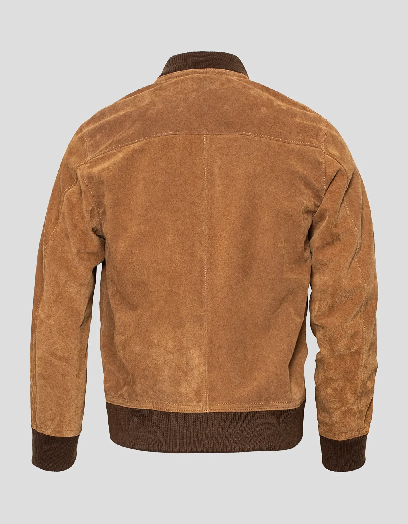 TAN SUEDE BOMBER JACKET