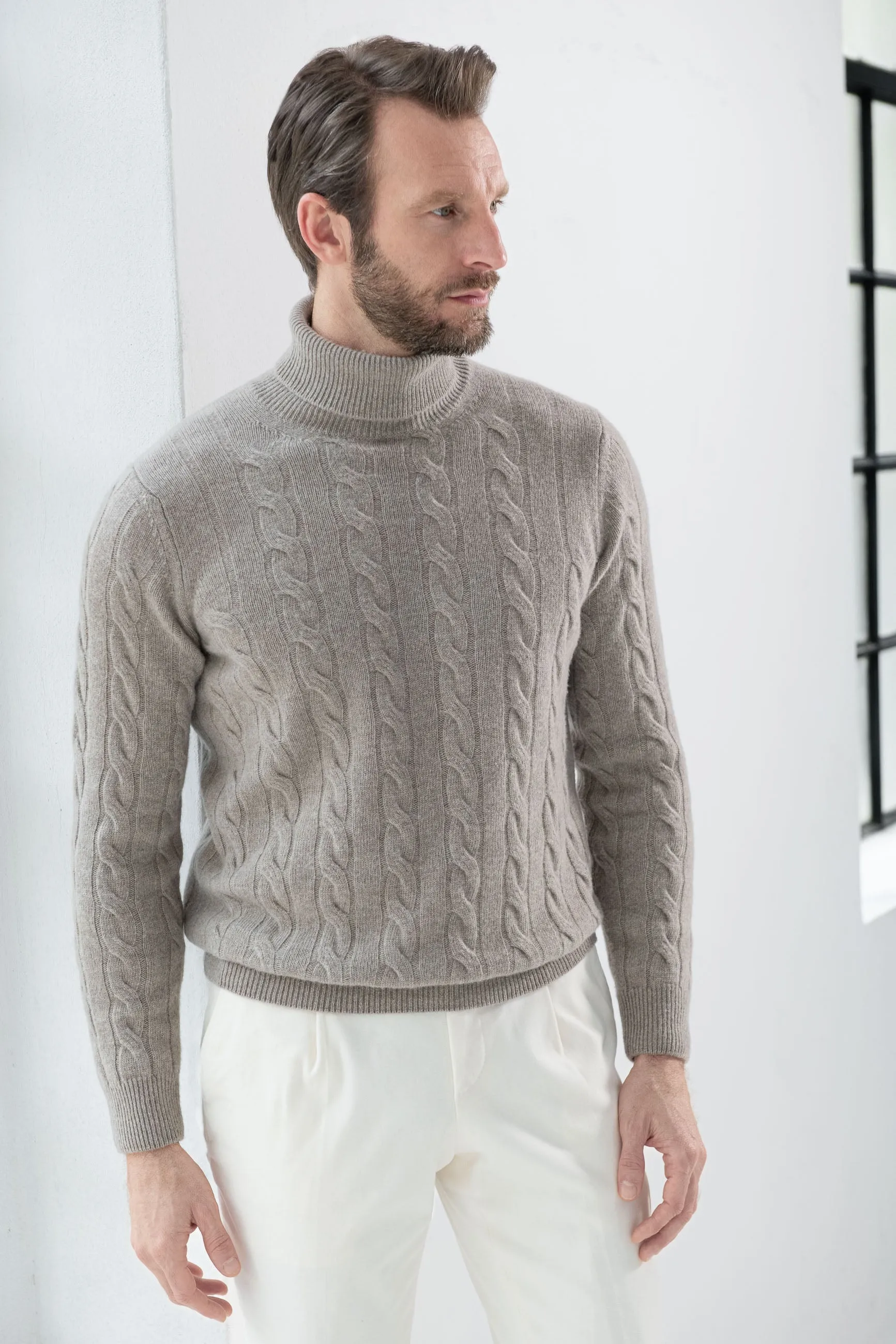 Taupe turtleneck – Made in Italy