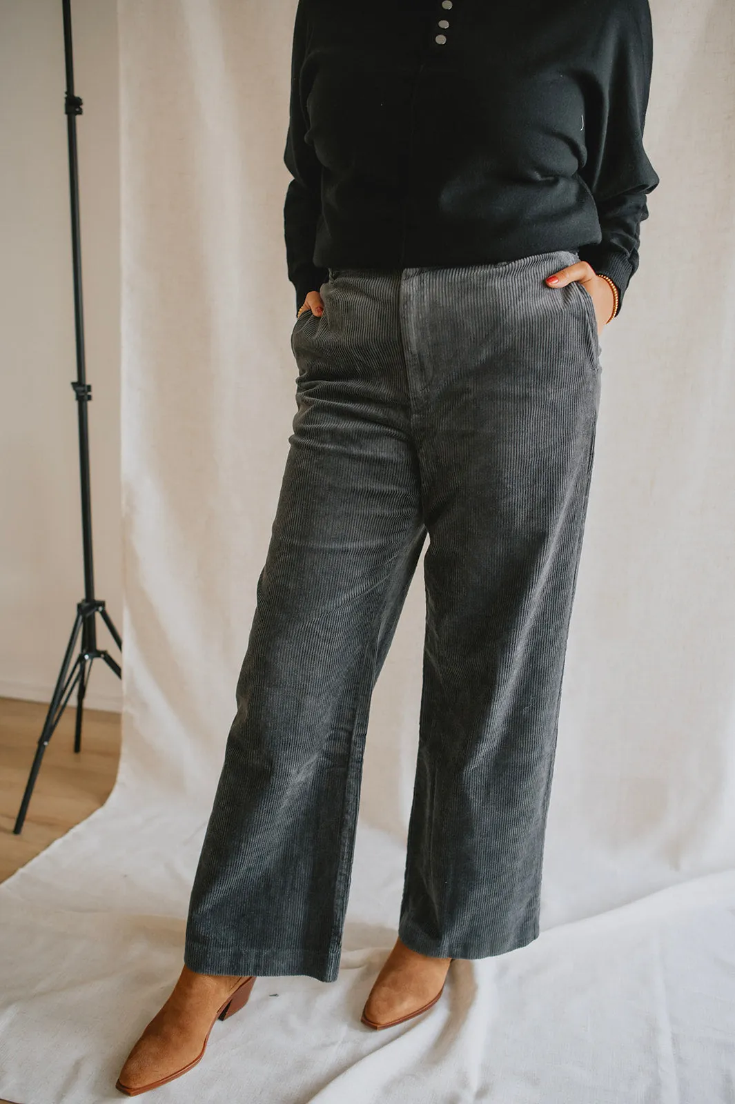 The Clarisse Corduroy Pants by Part Two - Magnet - PLUS