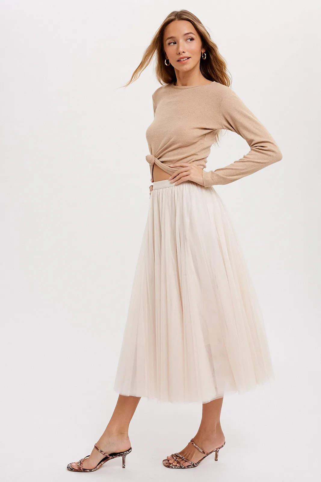 TULLE MIDI SKIRT