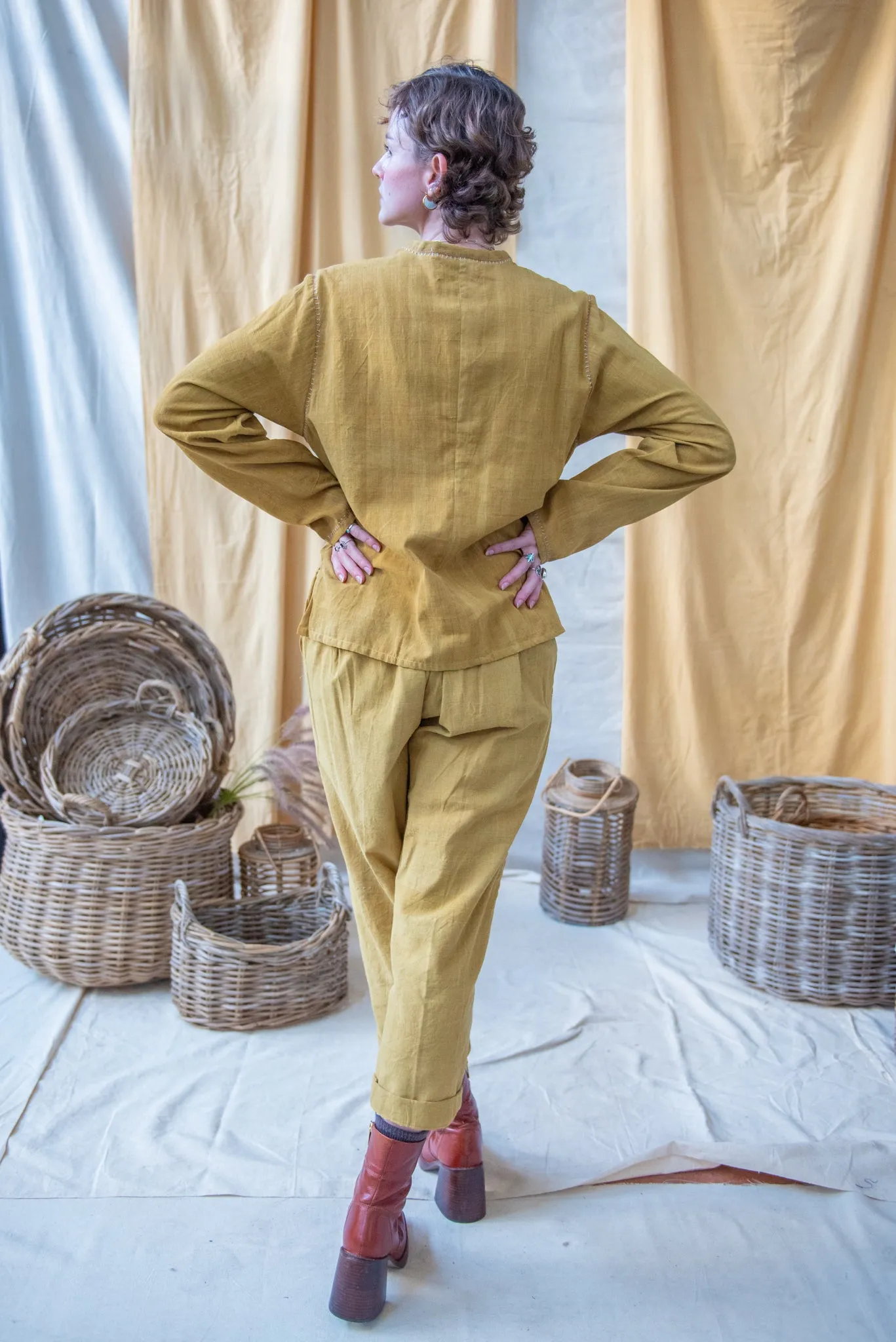 Tumeric plant dyed cotton pants