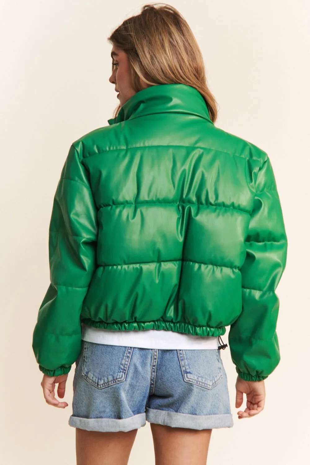 Turtleneck Crop Puff Jacket