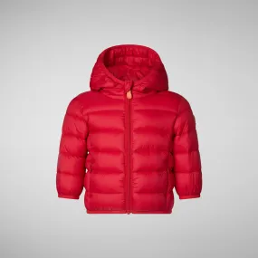 Unisex kids' animal free puffer jacket WAlly in tango red