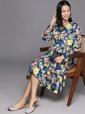 Varanga Floral Print A-Line Dress