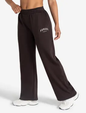 Varsity Wide Leg Joggers - Espresso